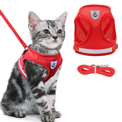 TRUELOVE CAT & SMALL DOG HARNESS RED (S)