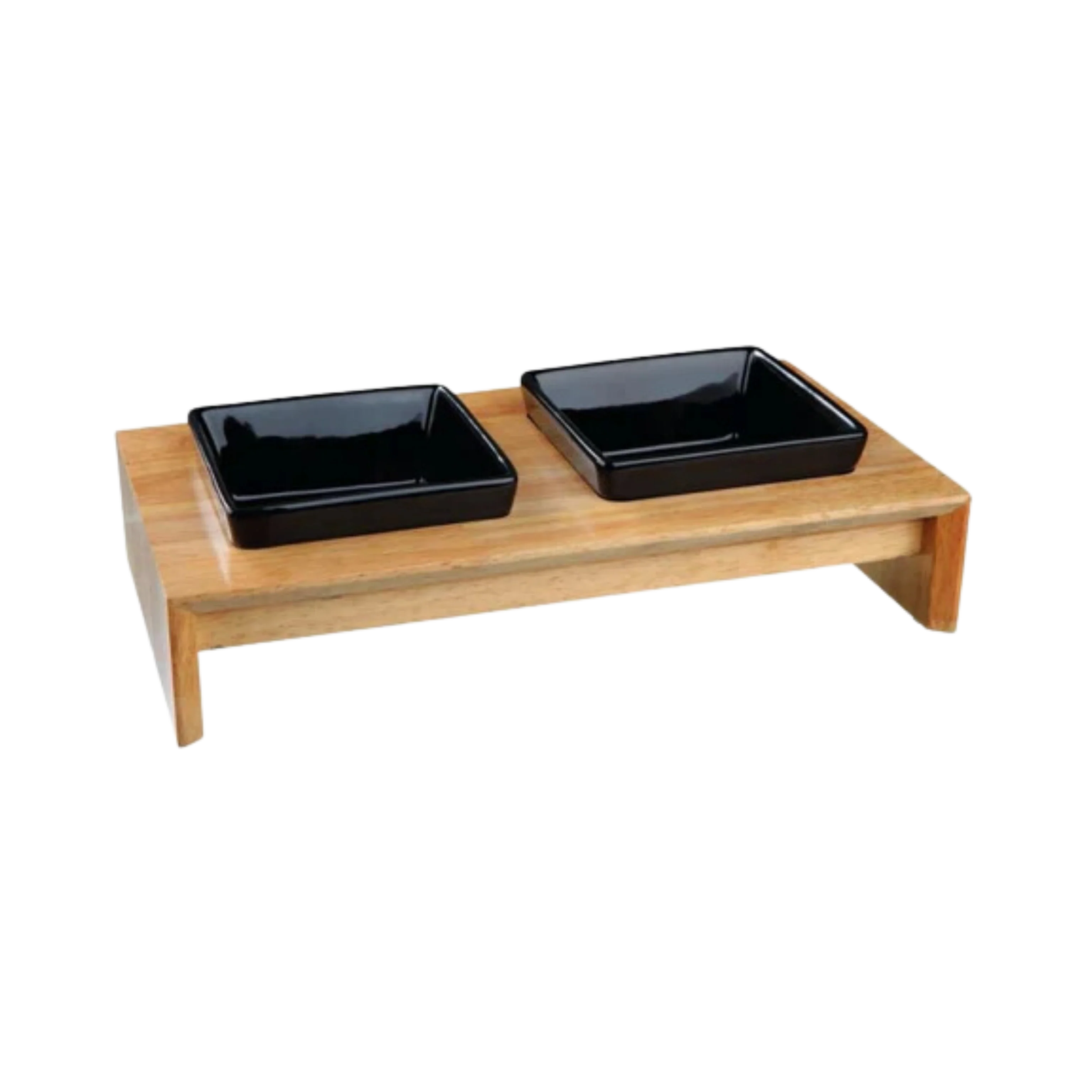 BOWL SET CERAMIC WOOD BLACK