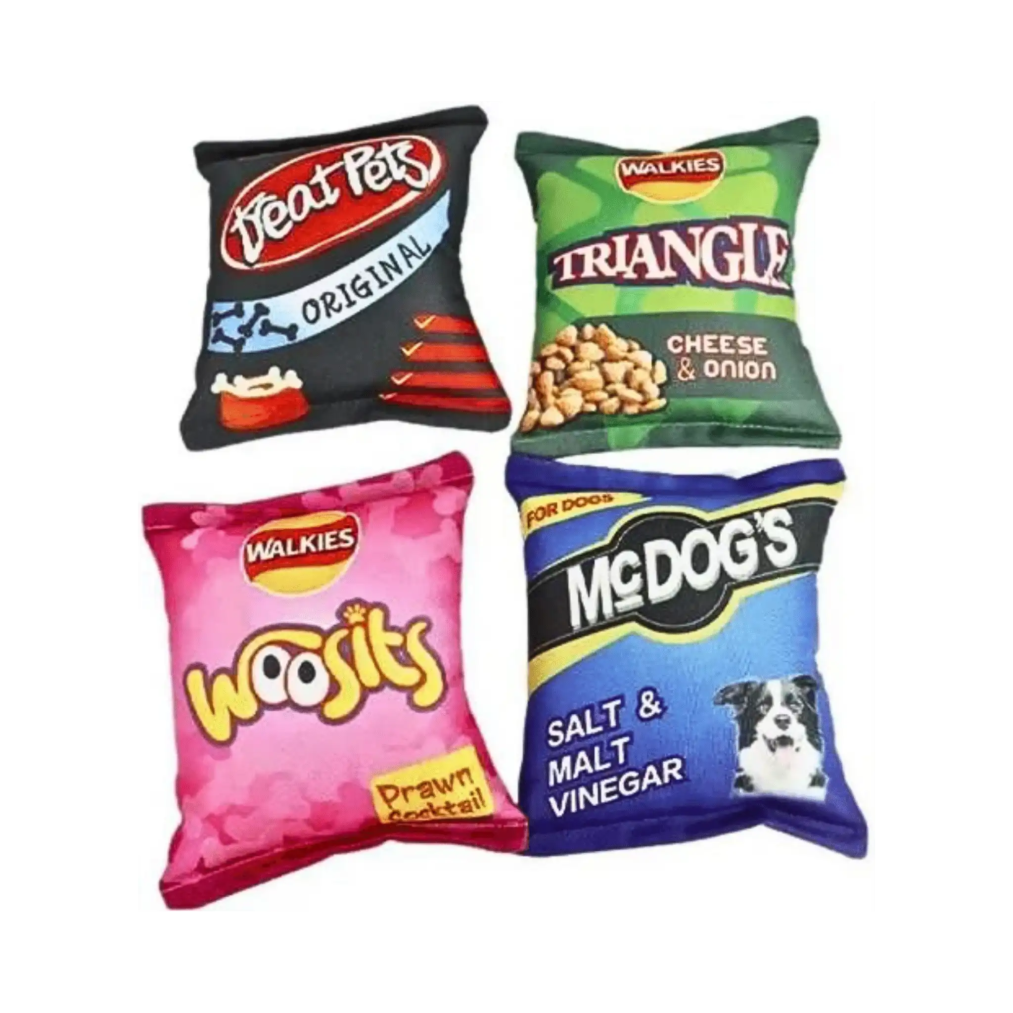 CANINE CREW PLUSH SQUEAKY CHIPS TOY