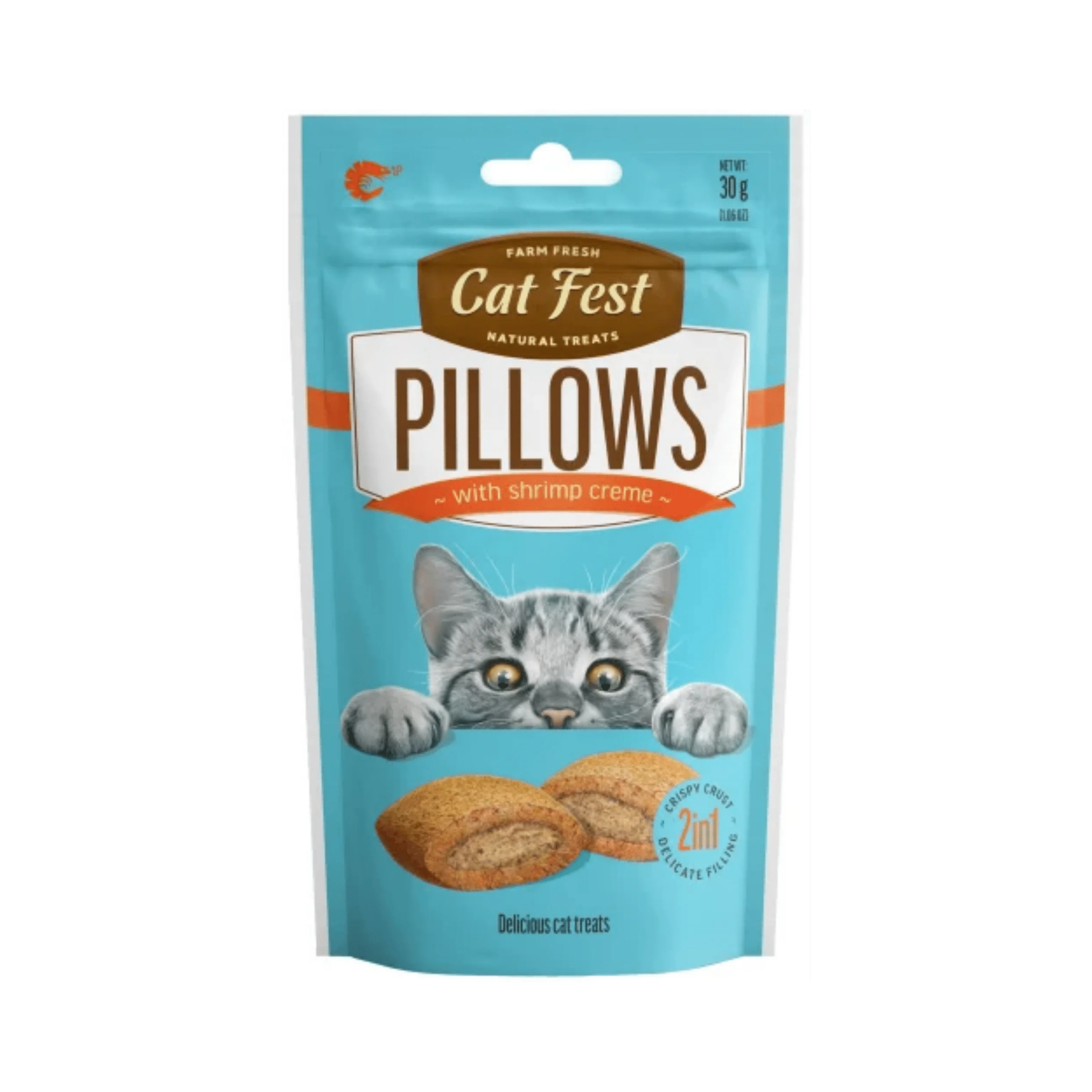 CATFEST PILLOWS WITH SHRIMP CREAM