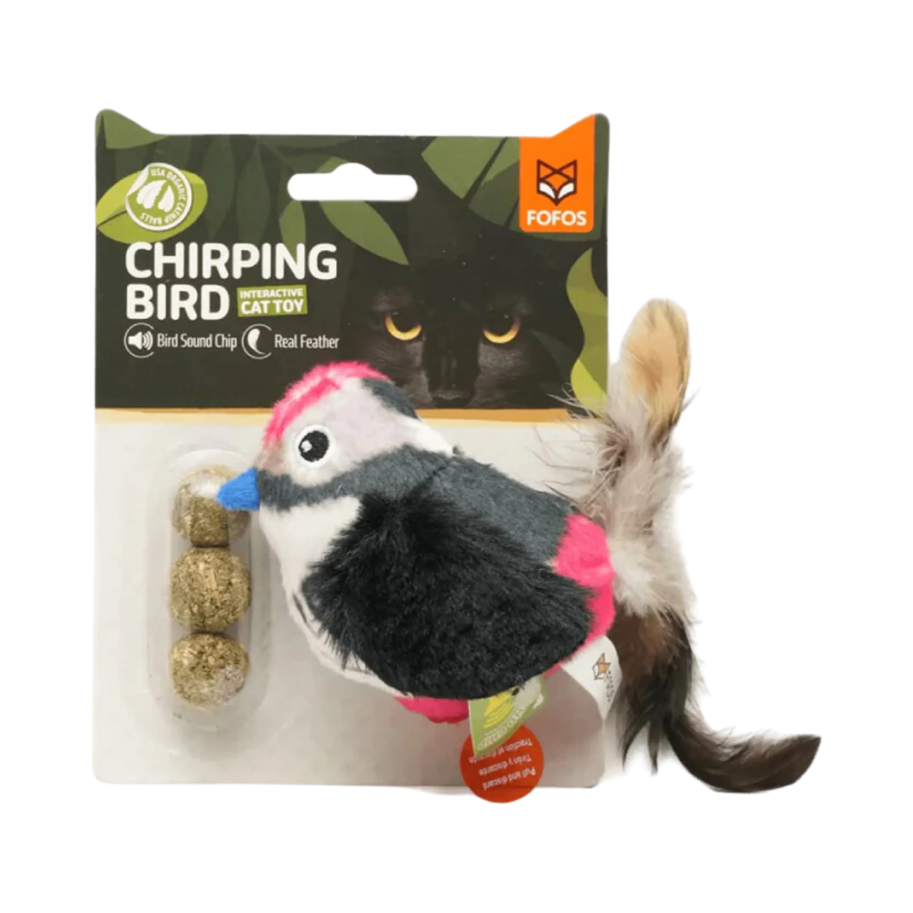 FOFOS BLACK BIRD WITH CATNIP BALLS