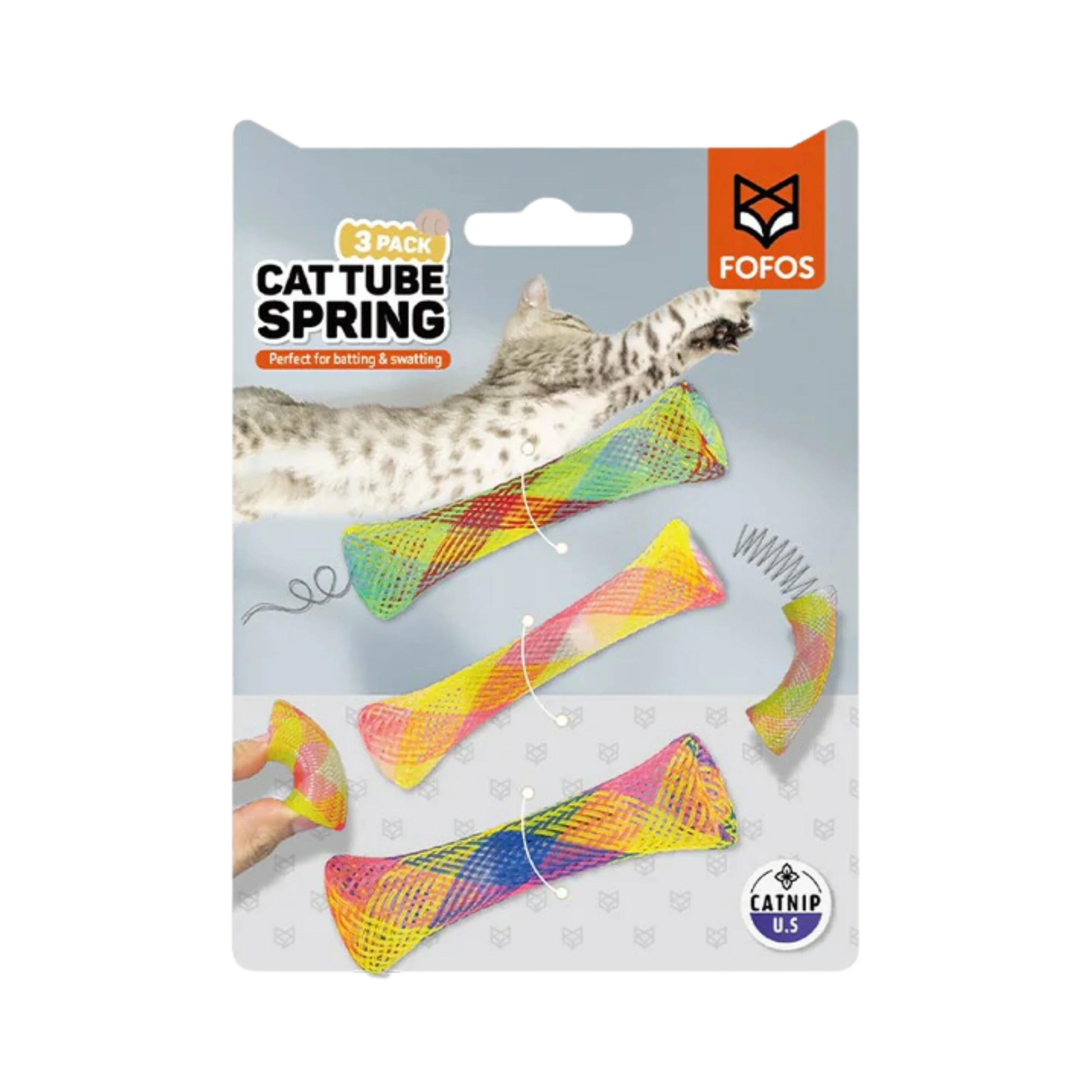 FOFOS SPRING TUBE CAT TOY