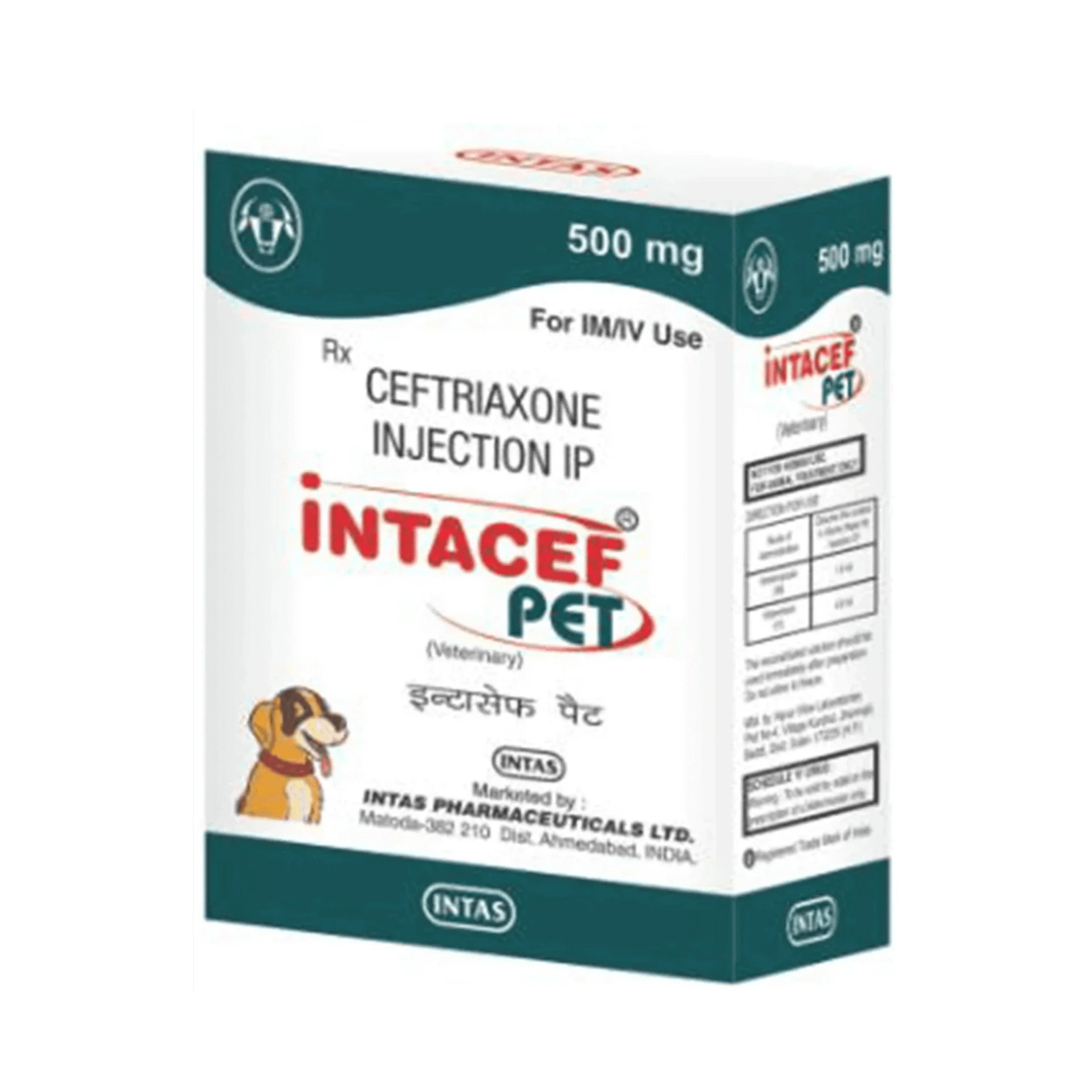 INTACEF PET 500MG INJ