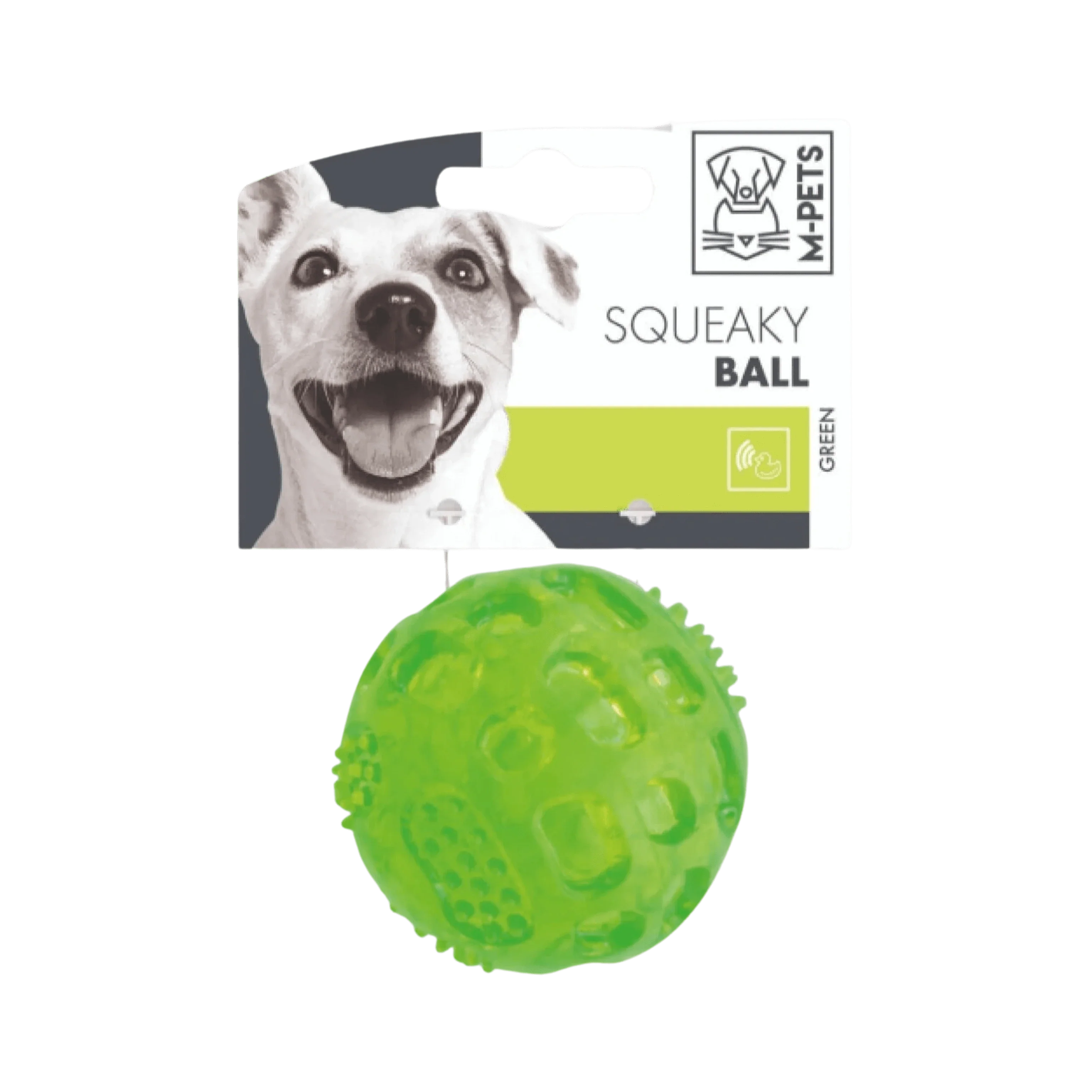 M-PETS SQUEAKY BALL GREEN