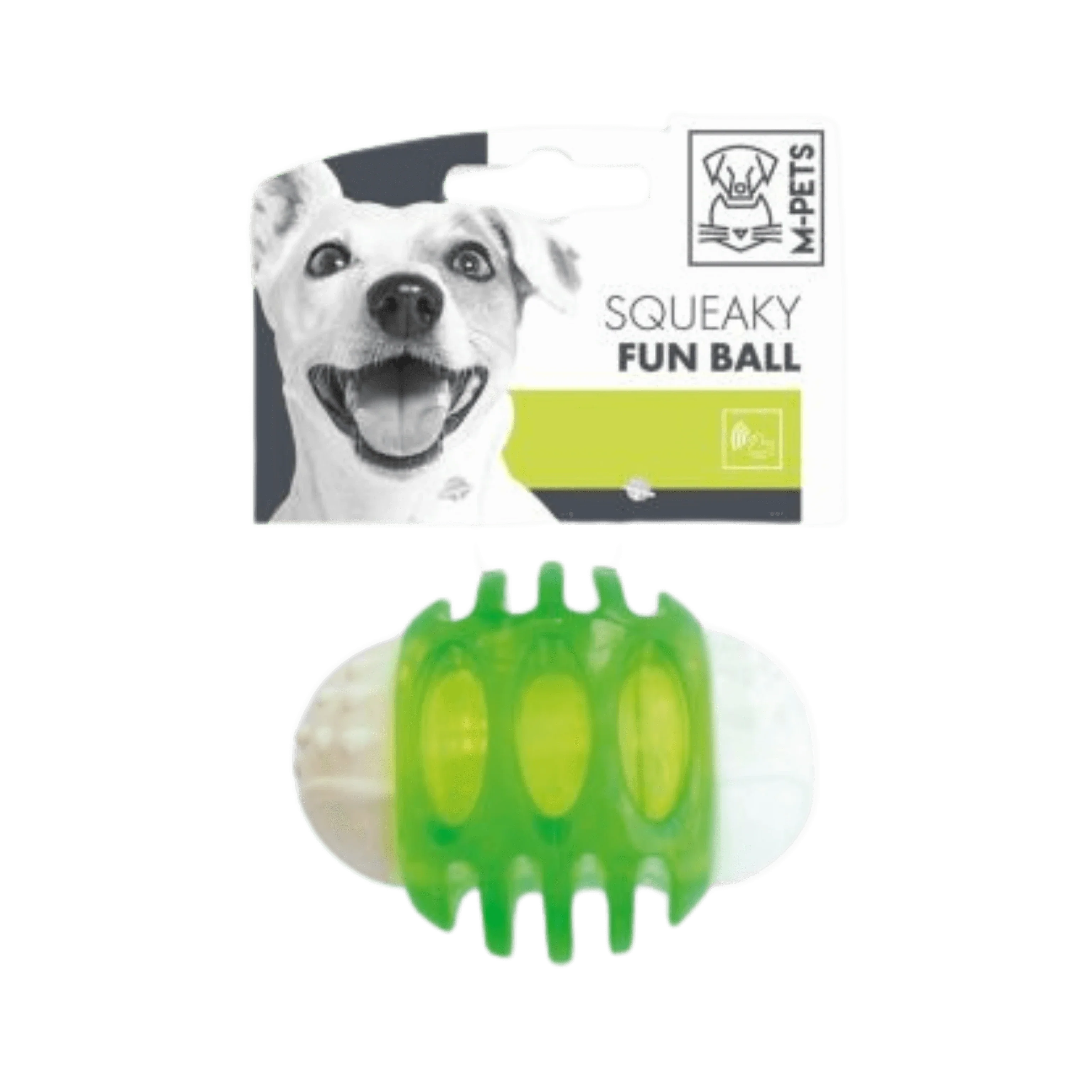 M-PETS SQUEAKY FUN BALL GREEN