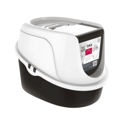 M-PETS TIMA CAT LITTER BOX BLACK AND WHITE