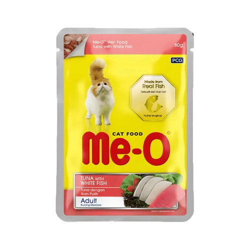 ME-O ADULT TUNA WT WHITE FISH JELLY FOOD