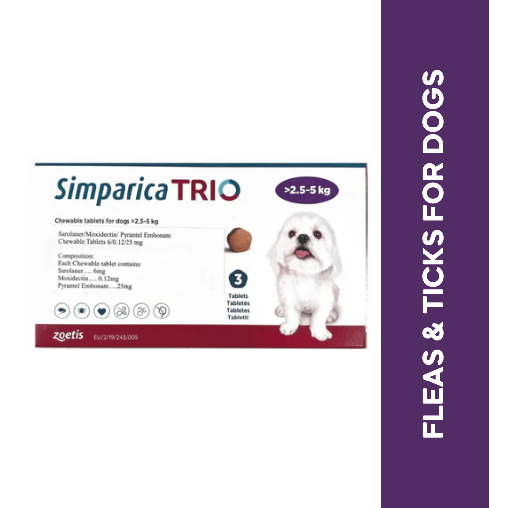 SIMPARICA TRIO (2.5KG TO 5KG) TABLET