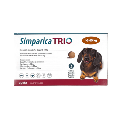 SIMPARICA TRIO (5KG TO 10KG) TABLET