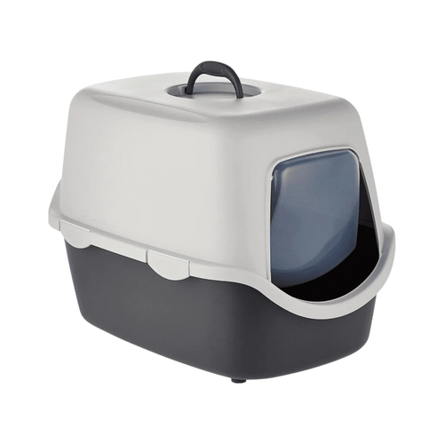VICO CAT LITTER TRAY WITH HOOD DARK GREY & LIGHT GREY