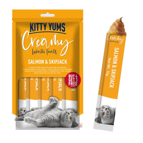 KITTY YUMS CREAMY TREATS SALMON & SKIPJACK