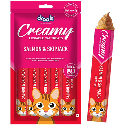 DROOLS CREAMY TREATS SALMON AND SKIPJACK