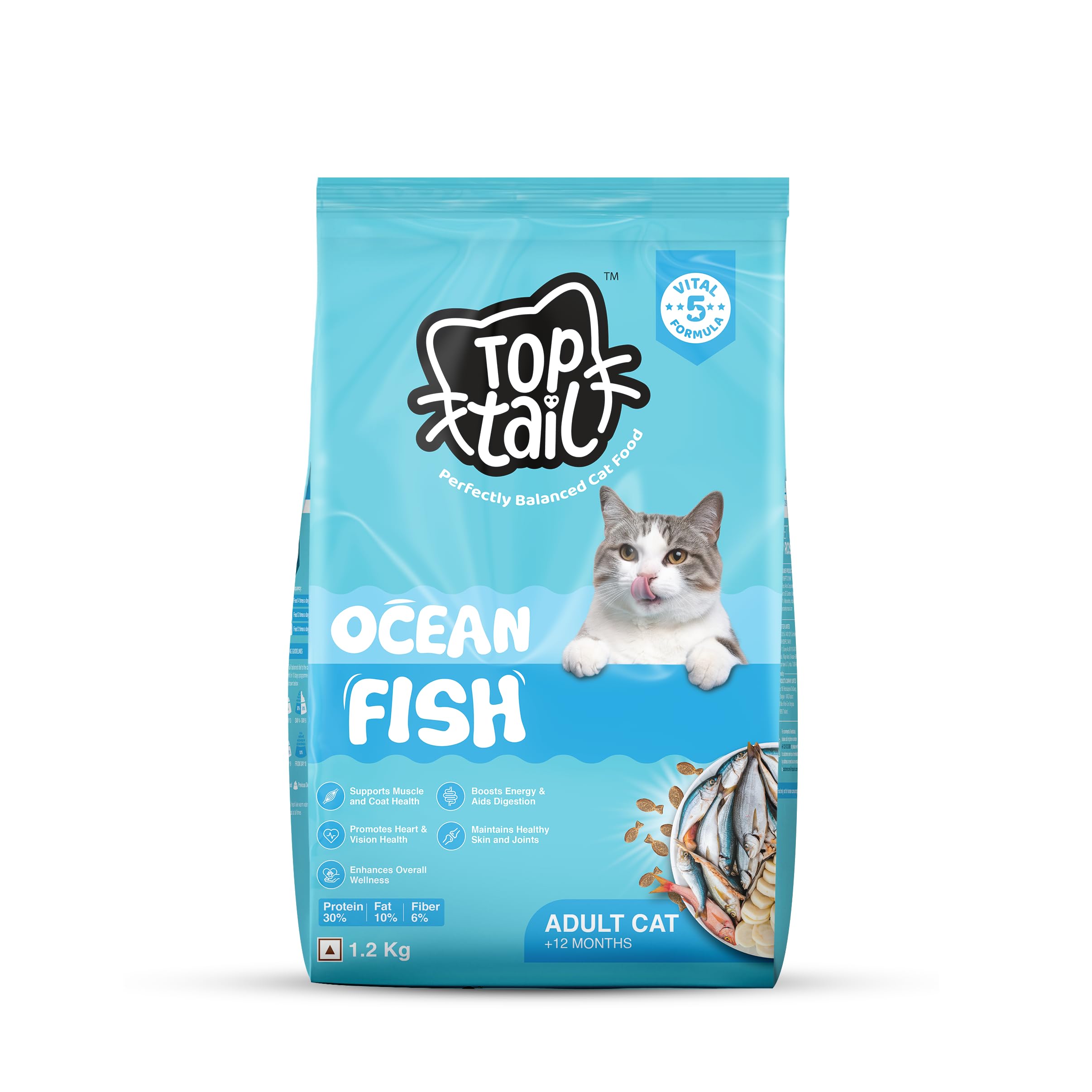 TOPTAIL ADULT OCEAN FISH DRY FOOD (M)