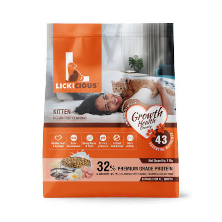 LICKICIOUS KITTEN OCEAN FISH DRY FOOD
